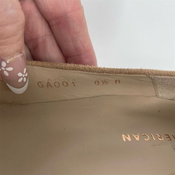 Good American The Icon Beige Pointed Toe Stiletto Pump Heels Size 8.5 Casual - Picture 8 of 9